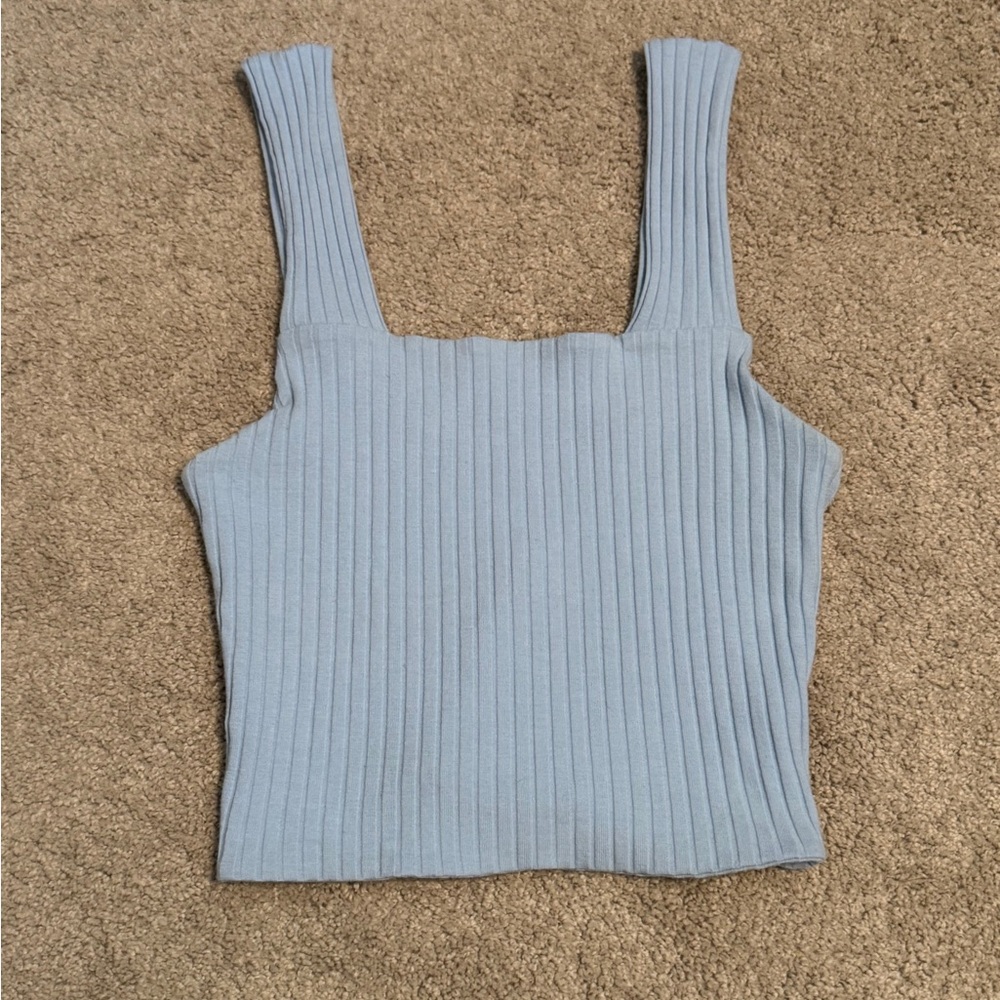 American Eagle Blue Ribbed Women's Top